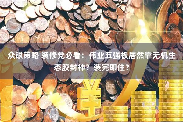 众银策略 装修党必看：伟业五强板居然靠无机生态胶封神？装完即住？